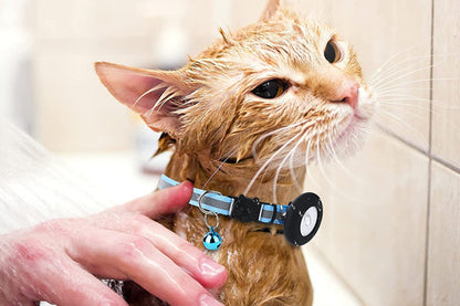Adjustable Cat Collar Compatible with Apple Airtag - Sky Blue
