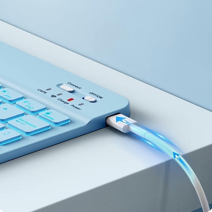 Detachable Backlit Keyboard Case for iPad 10.2 10.5 Inch - Blue