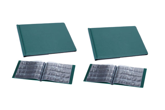 2Pcs 240 Coin Storage Collecting Holder Album Pockets Handy Souvenir Money Penny Book-Green