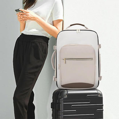 40L Travel Backpack for Men & Women Waterproof Carry-On Bag with 3 Storage Pockets Khaki