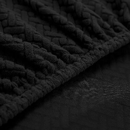 Elastic Full-Cover T-Shaped Jacquard Universal Sofa Slipcover for 1-4 Seater-Black