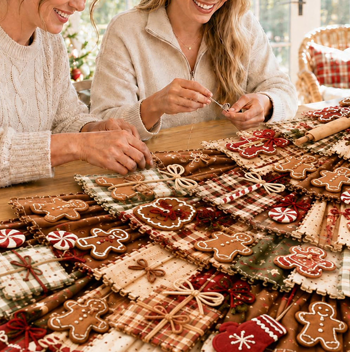 Christmas Tree Door Hanging Kit DIY Quilted Ornament - Red