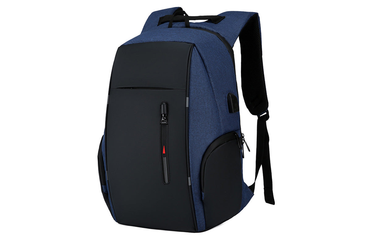 Travel Laptop Backpack with USB Port School Bookbag Fits 15.6 Inch Laptop-Blue