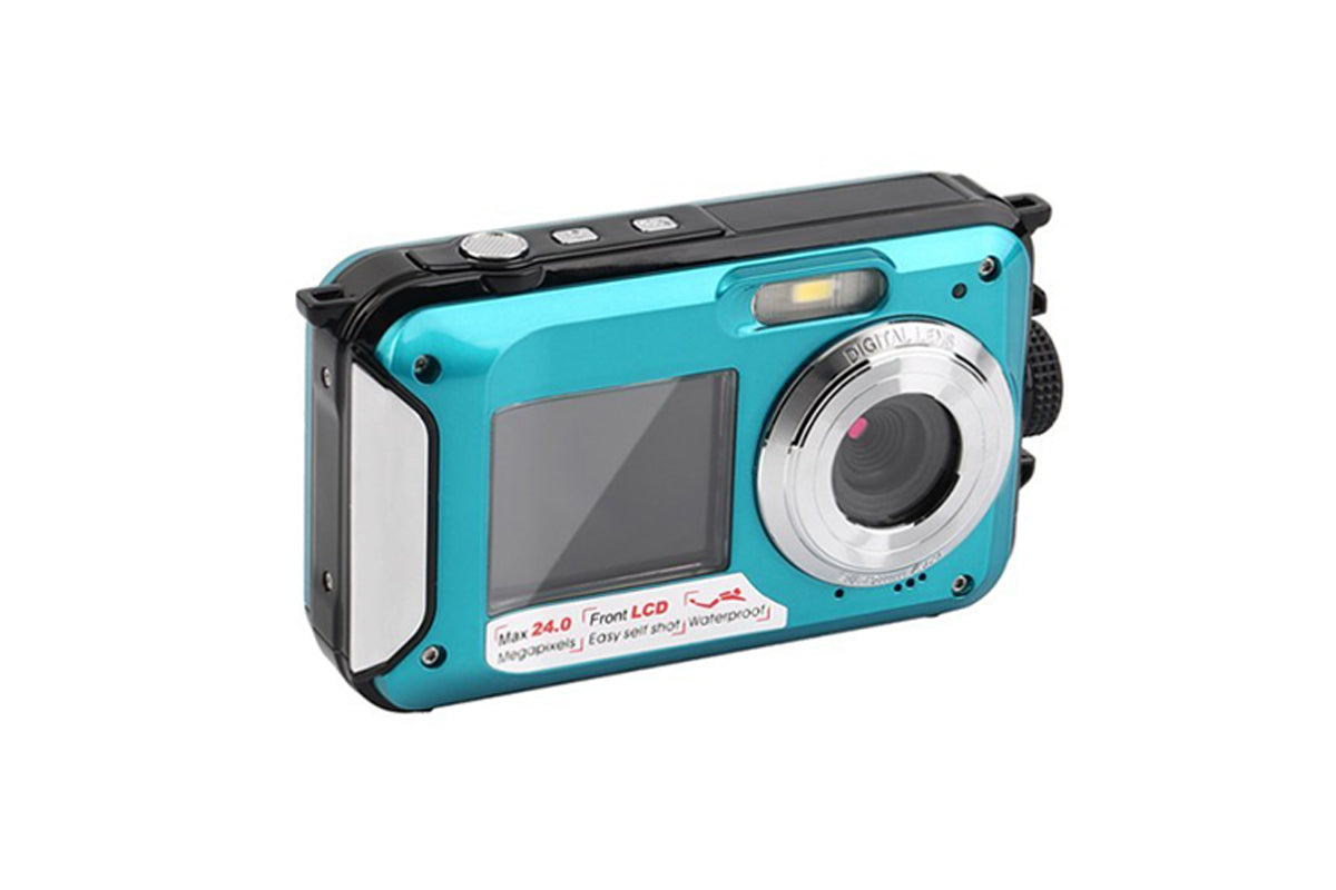24MP Waterproof Portable Digital Underwater Camera Blue
