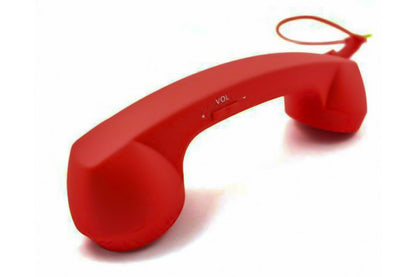 Retro Wired Handheld Telephone Handset with Microphone for Smartphones PC-Red