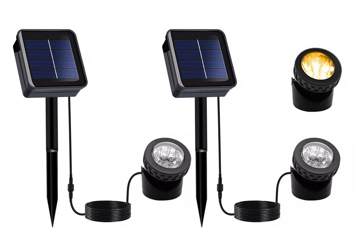 2Pcs 6 LED Solar Spot Light Outdoor Garden Landscape Pool Yard Lawn Patio Lamp-Yellow