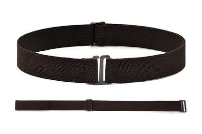 2Pcs Adjustable Stretch Belt Invisible Elastic Waistband for Pants Jeans-Coffee