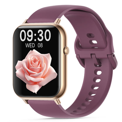 Smartwatch with Bluetooth Calling 2.1 Inch Display 104 Sports Modes Health Monitoring IP68 Waterproof-Wine Red