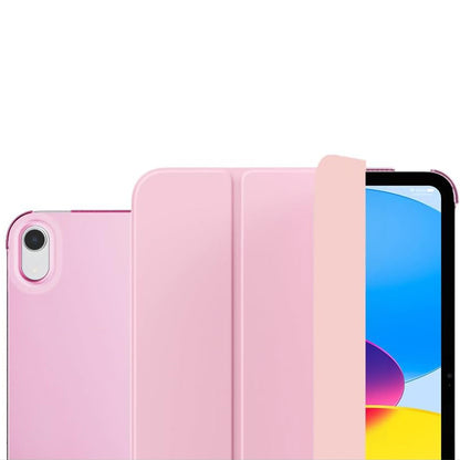 Compatible Case for iPad 10th 11th Gen A16 Tri-Fold Smart Cover Auto Wake Sleep-Pink