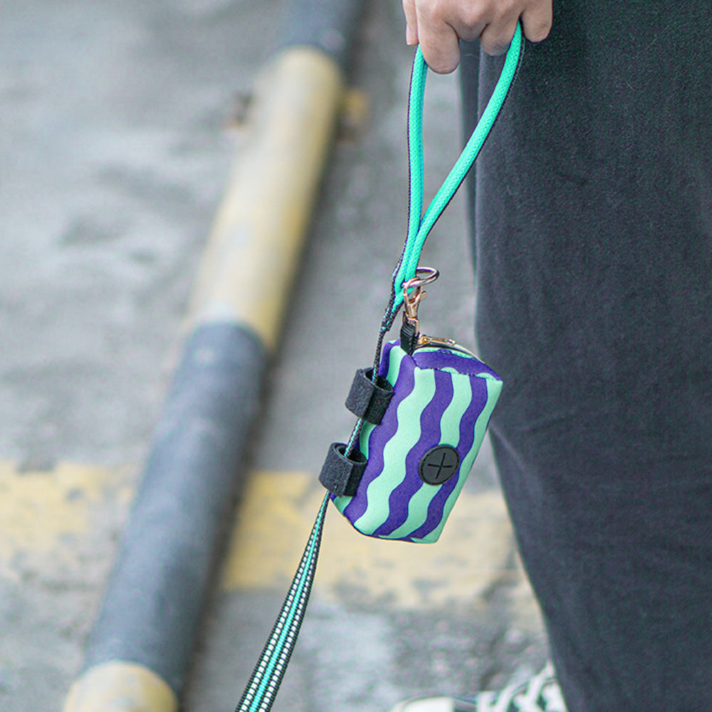 Pet Dog Poop Bag Holder Poo Waste Bags Container for Leash Blue