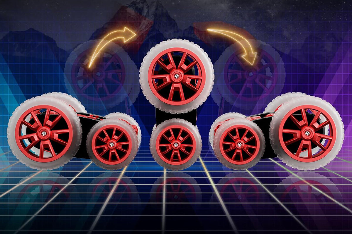 Remote Control Car 360 Degree Rotating RC Cars with Cool Spray 2.4Ghz Double Sided RC Stunt Car with Cool Lights-Red