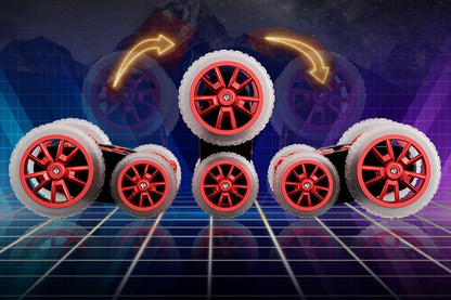 Remote Control Car 360 Degree Rotating RC Cars with Cool Spray 2.4Ghz Double Sided RC Stunt Car with Cool Lights-Red