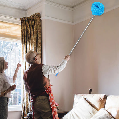 Adjustable Ceiling Fan Cleaner Duster Microfiber Duster for Walls Door Window Top Cleaning  Blue