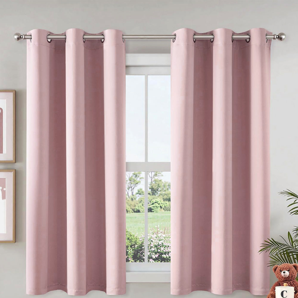 100% Blackout Curtain Panel with Black Liner â€?Heat & Light Blocking Pink