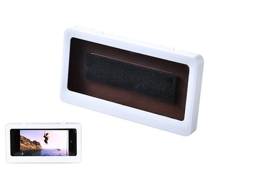 Bathroom Waterproof Anti-Fog Wall Mount Shower Phone Storage Case-White