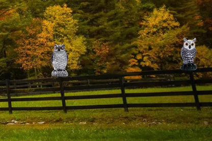 Large Fake Owl Decoy to Scare Birds Away Garden Bird Deterrents for Outside -Red