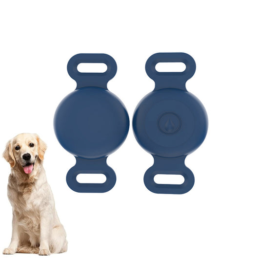 Ultra-Durable Anti-Lost Lightweight Silicone Waterproof Airtag Dog Collar Holder Cat Collar Cover-Dark Blue