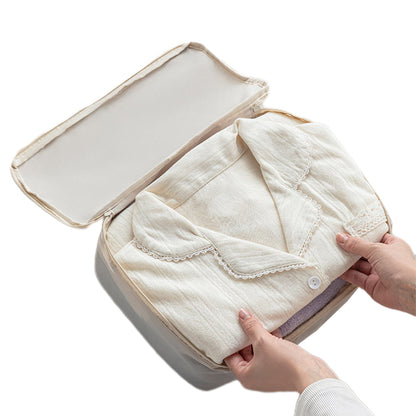 6Pcs Set Packing Cubes for Suitcases Travel Luggage Organizers Clothing Sorting Bags Beige