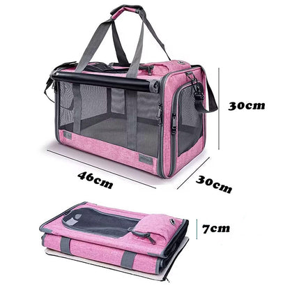Pet Carrier for Large Cats Washable Dog Carrier Privacy Protection for Travel-pink