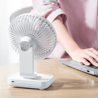 4-Speed Air Circulator Desk Fan Rechargeable Quiet Table Fan for Home Office Dorm White