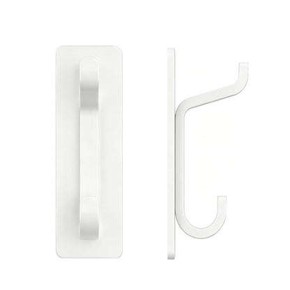 4 Piece Stainless Steel Double Adhesive Hooks - White