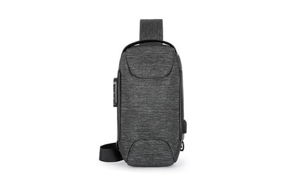 Travel Waterproof Anti-Theft Sling Chest Bag Backpack With USB Charge Port-Dark Gray