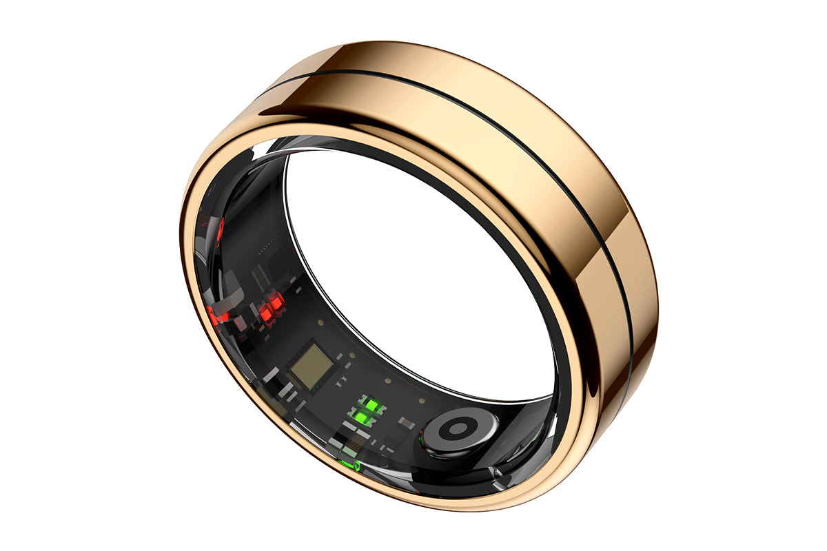 Smart Health Ring for Women Men Fitness Tracker with Heart Rate Sleep Monitoring -Gold