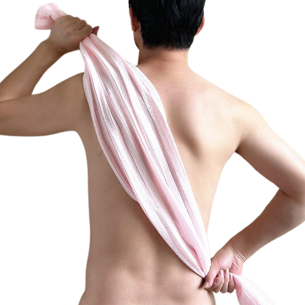 2 PCS Extra Long Exfoliating Back Scrubber Adult Bath Washcloth for Smooth Skin Pink