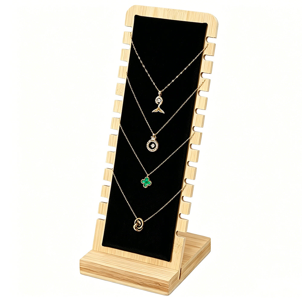 Bamboo Necklace Display Stand for Vendor- Black
