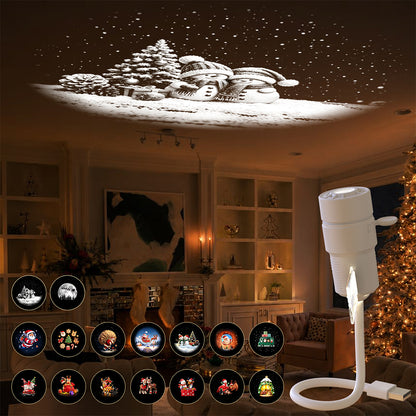 Christmas USB Projector Light with Slides Night Light Projector with 16 Slides