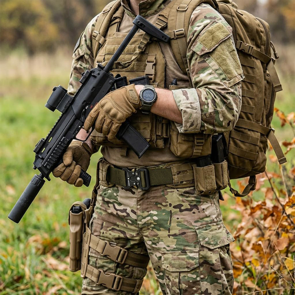 Nylon Tactical Belt Quick-Release for Outdoor Work Daily-Army Green