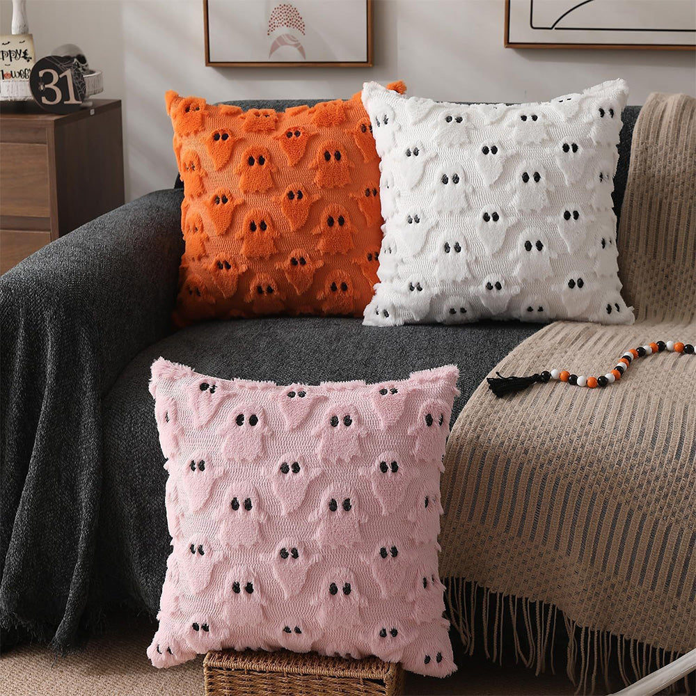 Cute Halloween Ghost Pillow Cover for Living Room - Pink