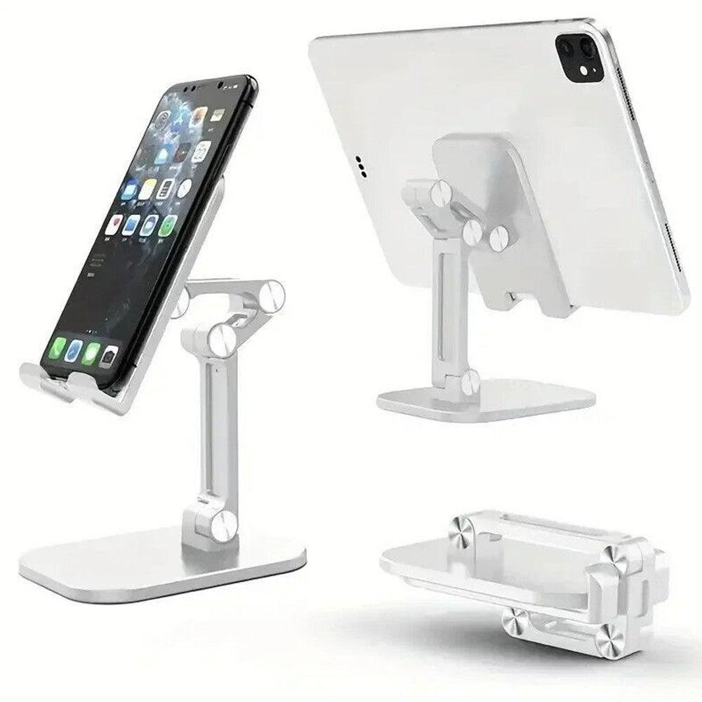 2 PCS Adjustable Phone Stand Holder Foldable Tablet Desktop Stand Portable Wide Compatibility White