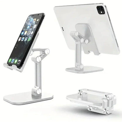 2 PCS Adjustable Phone Stand Holder Foldable Tablet Desktop Stand Portable Wide Compatibility White