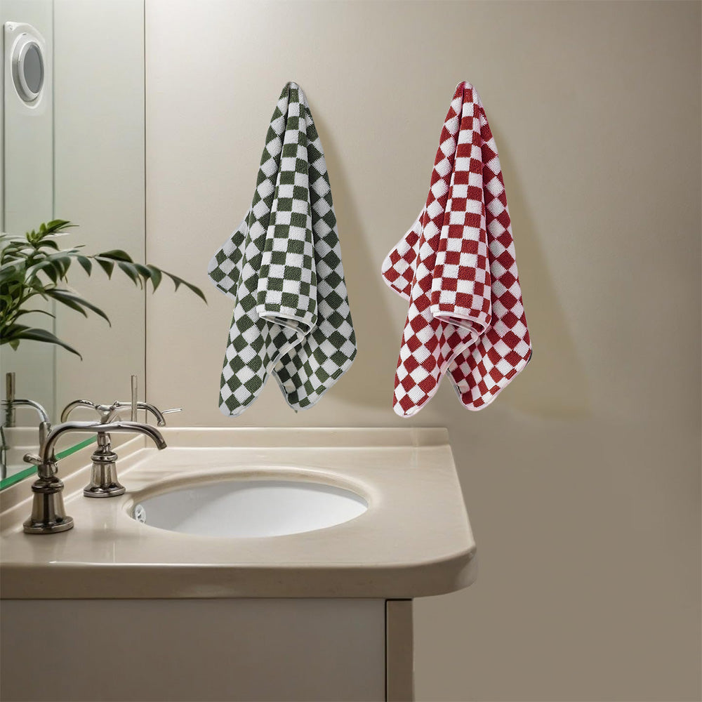 4Pcs Set Absorbent Hand Towels Soft Fleece Face Towels for Bathroom Kitchen Gym Style 2