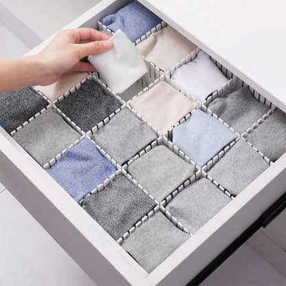 24Pcs Adjustable Drawer Divider DIY Storage Organiser for Cabinets-White