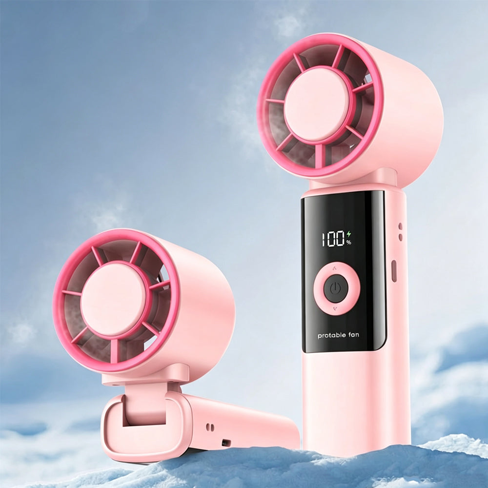 Semiconductor Cooling Handheld Fan 199 Speeds Portable Fan - Pink