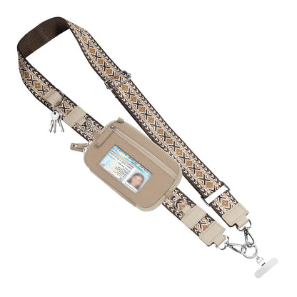 Phone Lanyard Clip and Go Strap for Phone with Wallet Crossbody -Beige