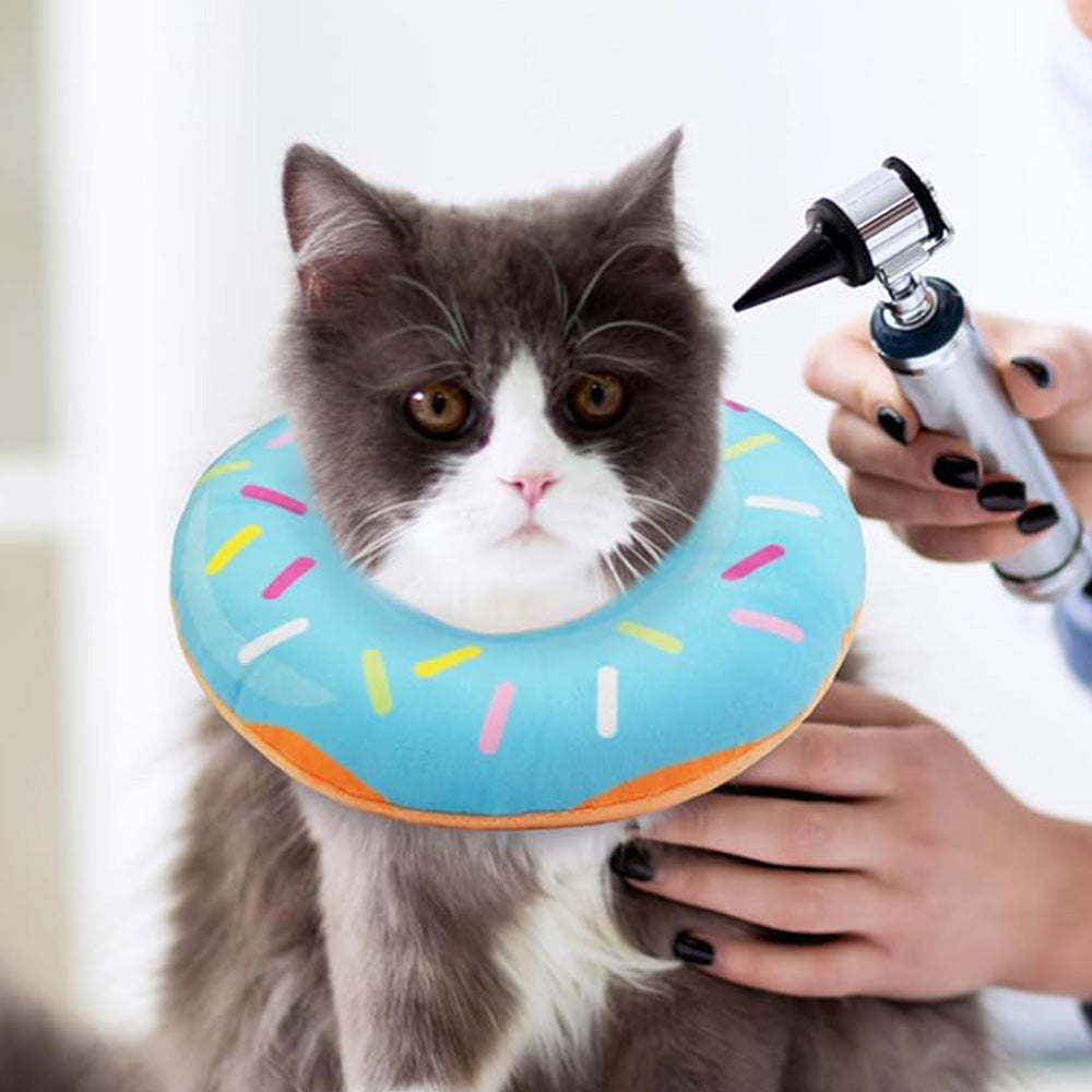 Cat Cone Soft Collar ¨C Adjustable Kitten Recovery Donut Collar Blue