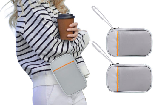 2Pcs Electronic Accessories Cable Organizer Bag Travel USB Charger Storage Case Pouch-Grey