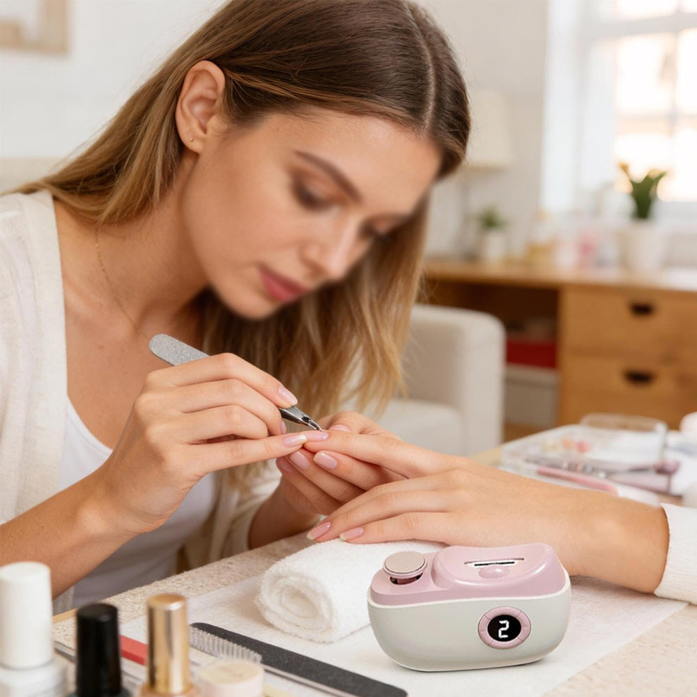 2-in-1 Electric Nail Clipper Trimmer 3 Speed Electric Toenail Clippers - Pink