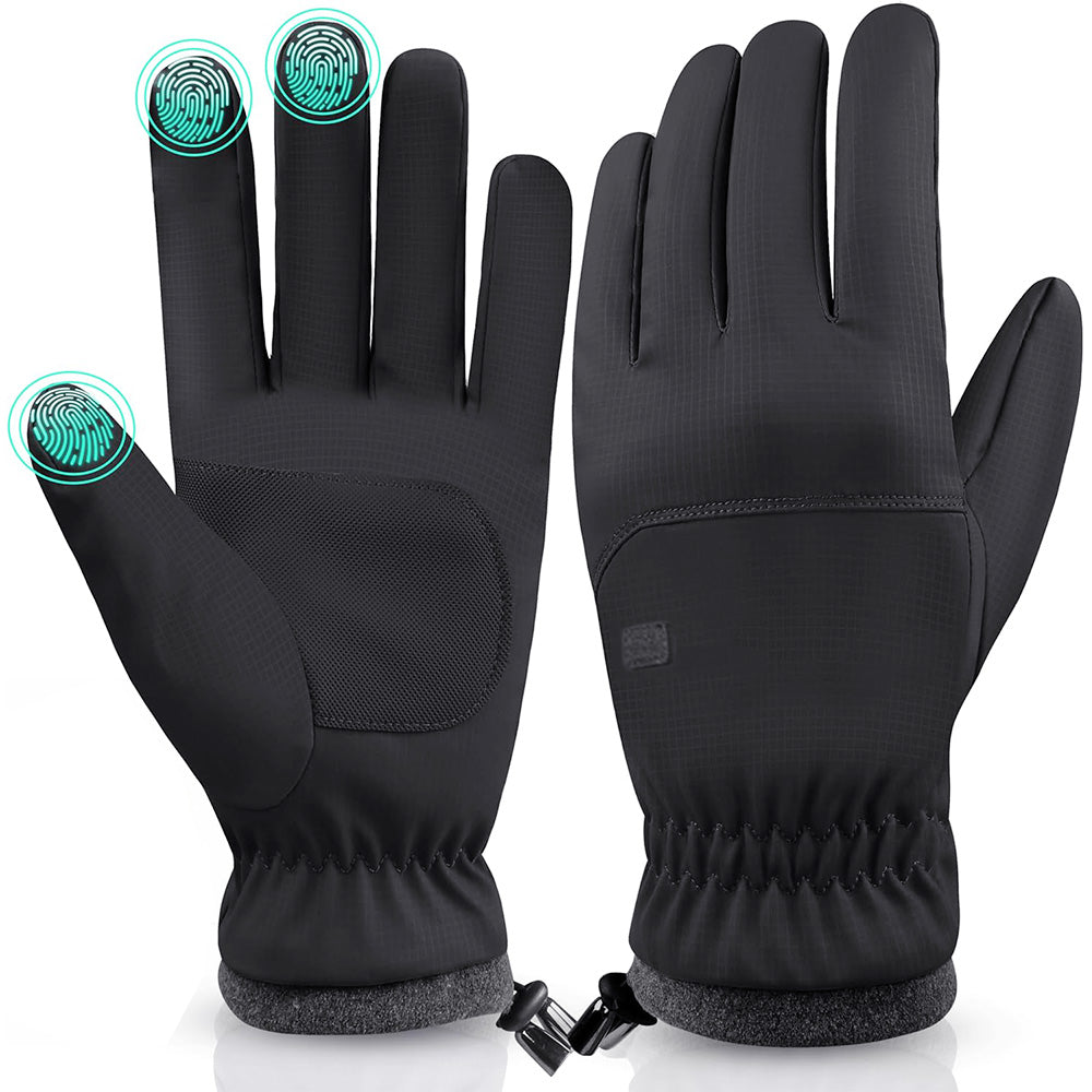 Pair of Winter Ski Gloves for Men Women Touch Screen Cycling Driving Gloves Black