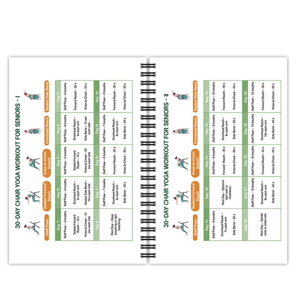 Chair Yoga Book for Seniors: Strength Balance & Wellness Exercises -Orange