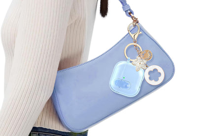 Earphones Case Compatible with Apple Airpods 4 Soft TPU Clear Earbuds Case-Blue