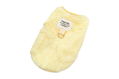 Sherpa Fleece Dog Jumper Sweater with D-Ring for Small Dogs Chihuahua Yorkshire -Yellow