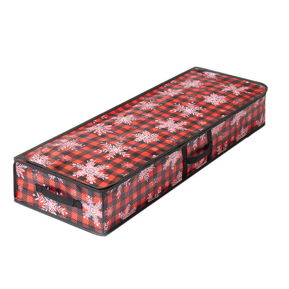 Large Capacity PE Gift Wrap Storage Bag with Zipper & Carry Handles Red