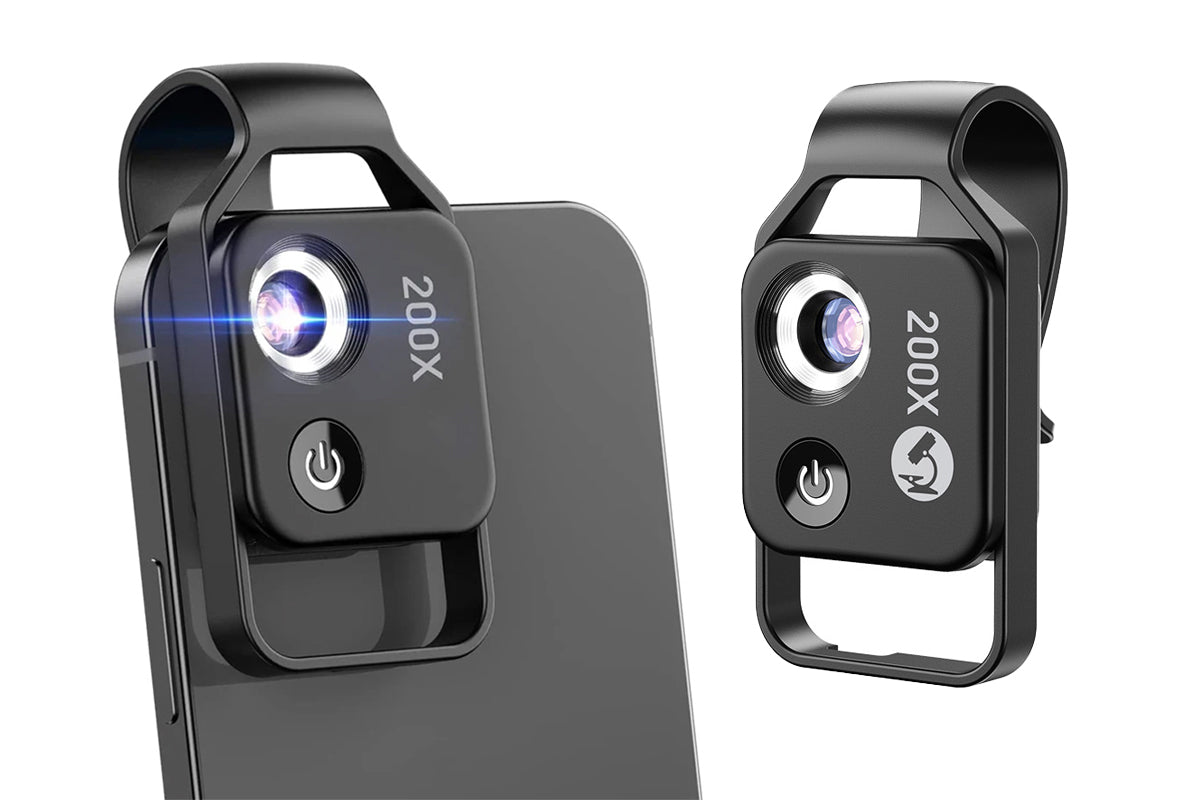 200X Phone Mini Pocket Microscope - Black