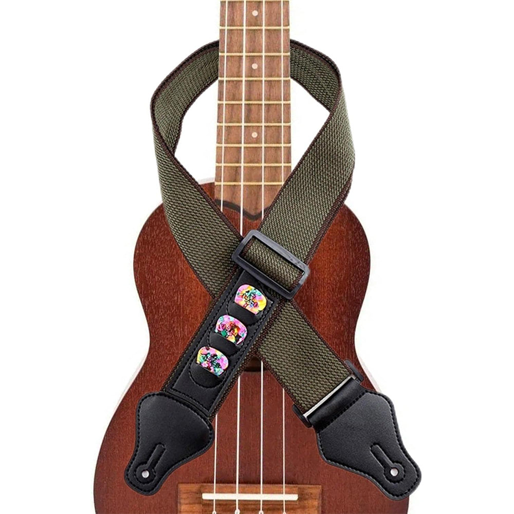 Guitar Strap for Acoustic Classic Electric and Bass Guitars -Army Green
