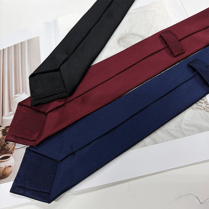 3 Packs Pre-tied Zipper Tie Ready to Wear Solid Colour Business Neckties