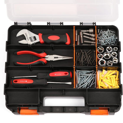 34 Grid Double Sided Tool Organizer Box for Screws Nuts - Orange